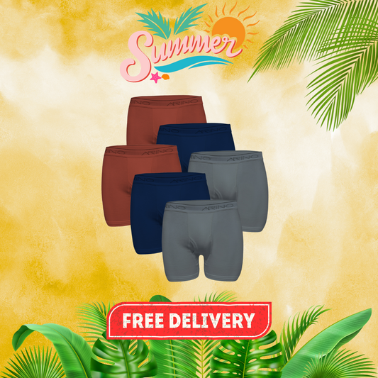 SUMMER OFFER 7: Pack of 6 Men's Interlock Boxer Shorts (Multi-Color)
