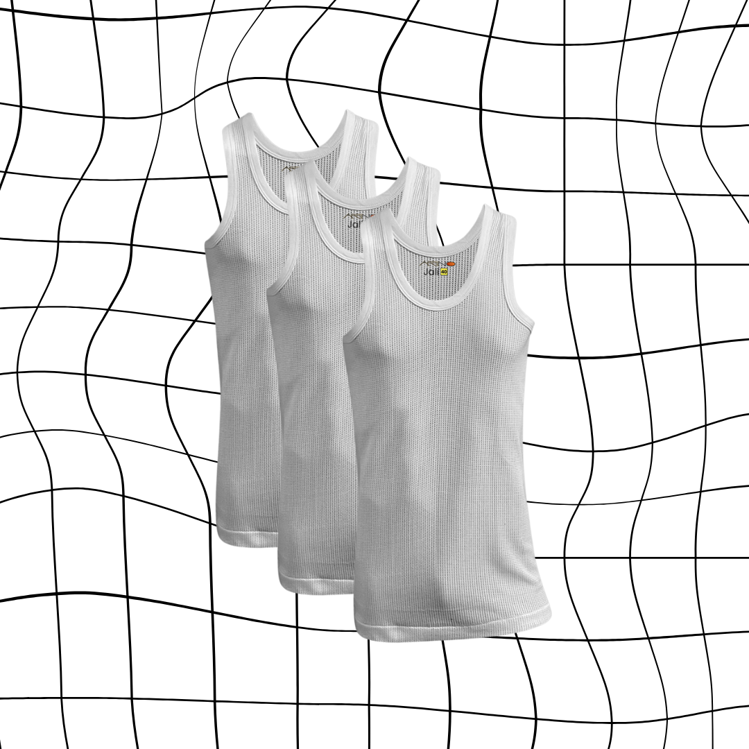 Pack of 3 Men's Net Fabric Vest Sleeveless (Jali)
