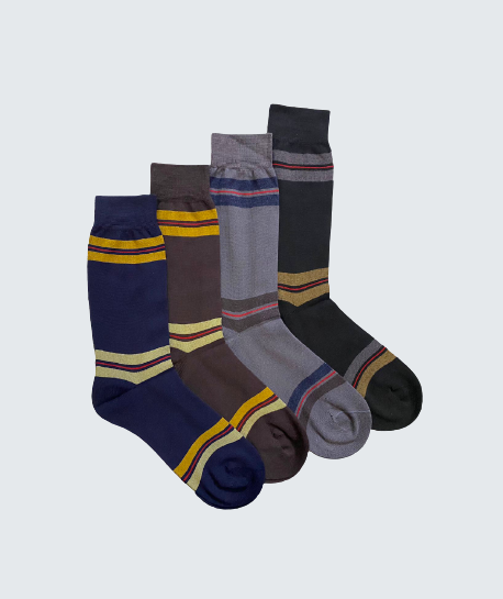 Office Stripe Socks 4 in 1