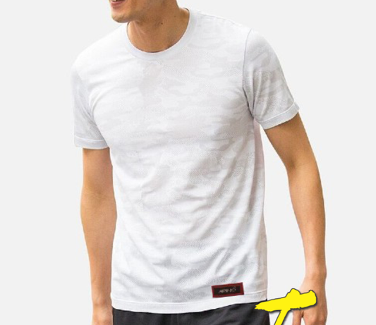Arino White Round Neck Cotton T-Shirt