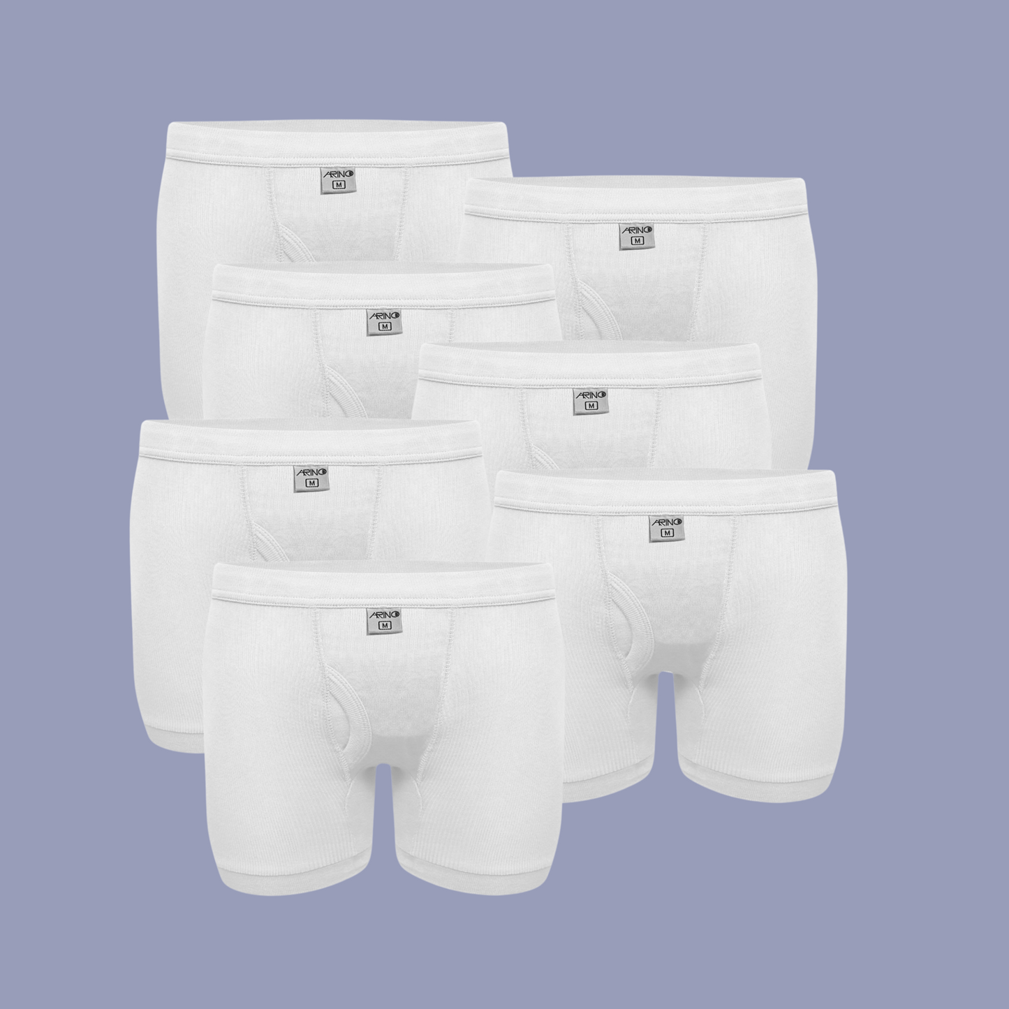 Pack of 7 Men's Ribbed Boxer Shorts (White) CD-60