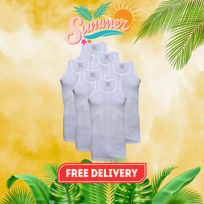 SUMMER OFFER 2: Pack of 6 Men's Summer Queen Vest Sleeveless