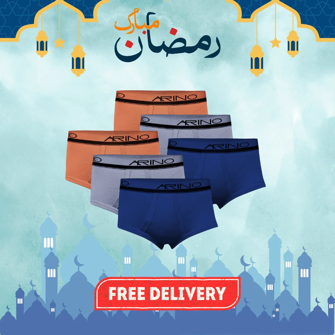 RAMZAN OFFER 16: Pack of 6 Men's Interlock Briefs (Multi-Color)