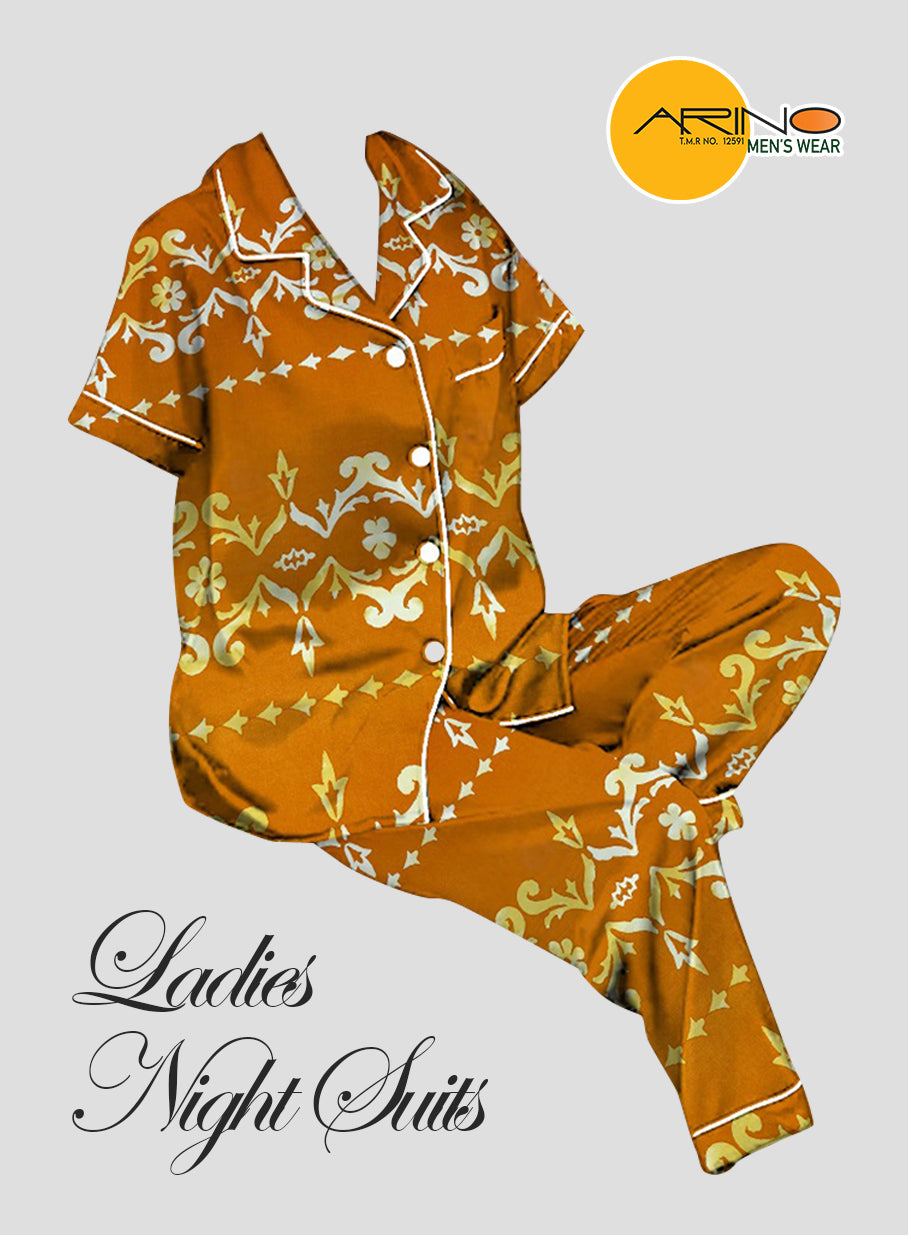 Arino® Ladies Night Suit - Mehandi Color