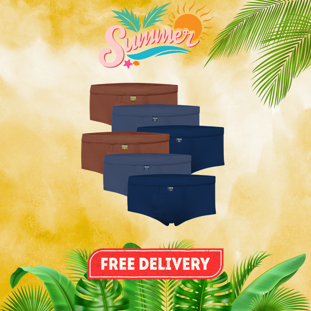 SUMMER OFFER 5: Pack of 6 Men's Ribbed Briefs (Multi-Color) CD-60