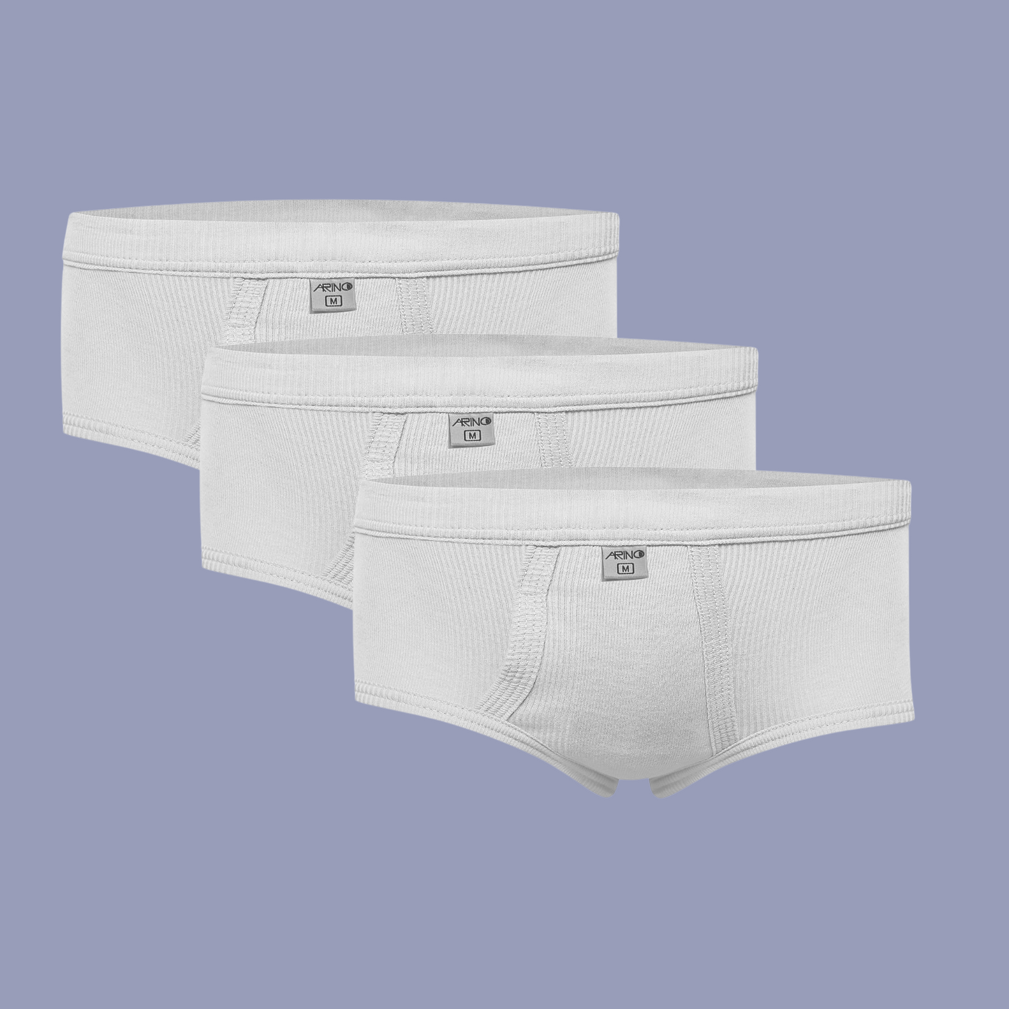 Pack of 3 Men's Ribbed Briefs (White) CD-60