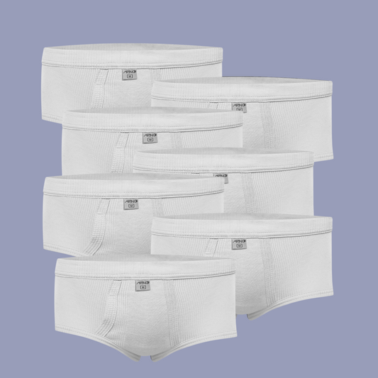 Pack of 7 Men's Ribbed Briefs (White) CD-60