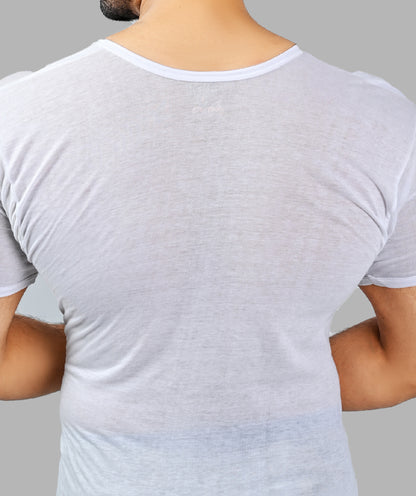 Men's See-Through Vest Half Sleeves (Makhmal)