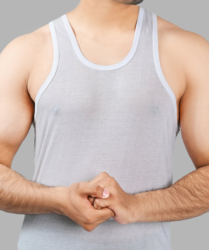 SUMMER OFFER 1: Pack of 6 Men's See-Through Vest Sleeveless (Makhmal)