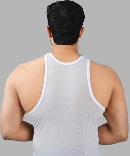 SUMMER OFFER 1: Pack of 6 Men's See-Through Vest Sleeveless (Makhmal)