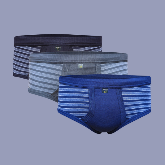 Pack of 3 Men's Striped Briefs (Multi-Color) HG-99