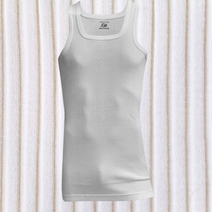 Men's Ribbed Vest Sleeveless (White) CD-60