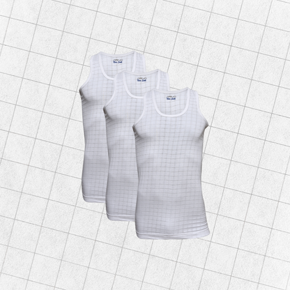 Pack of 3 Men's Checkered Vest Sleeveless (Nain Sukh D-2)