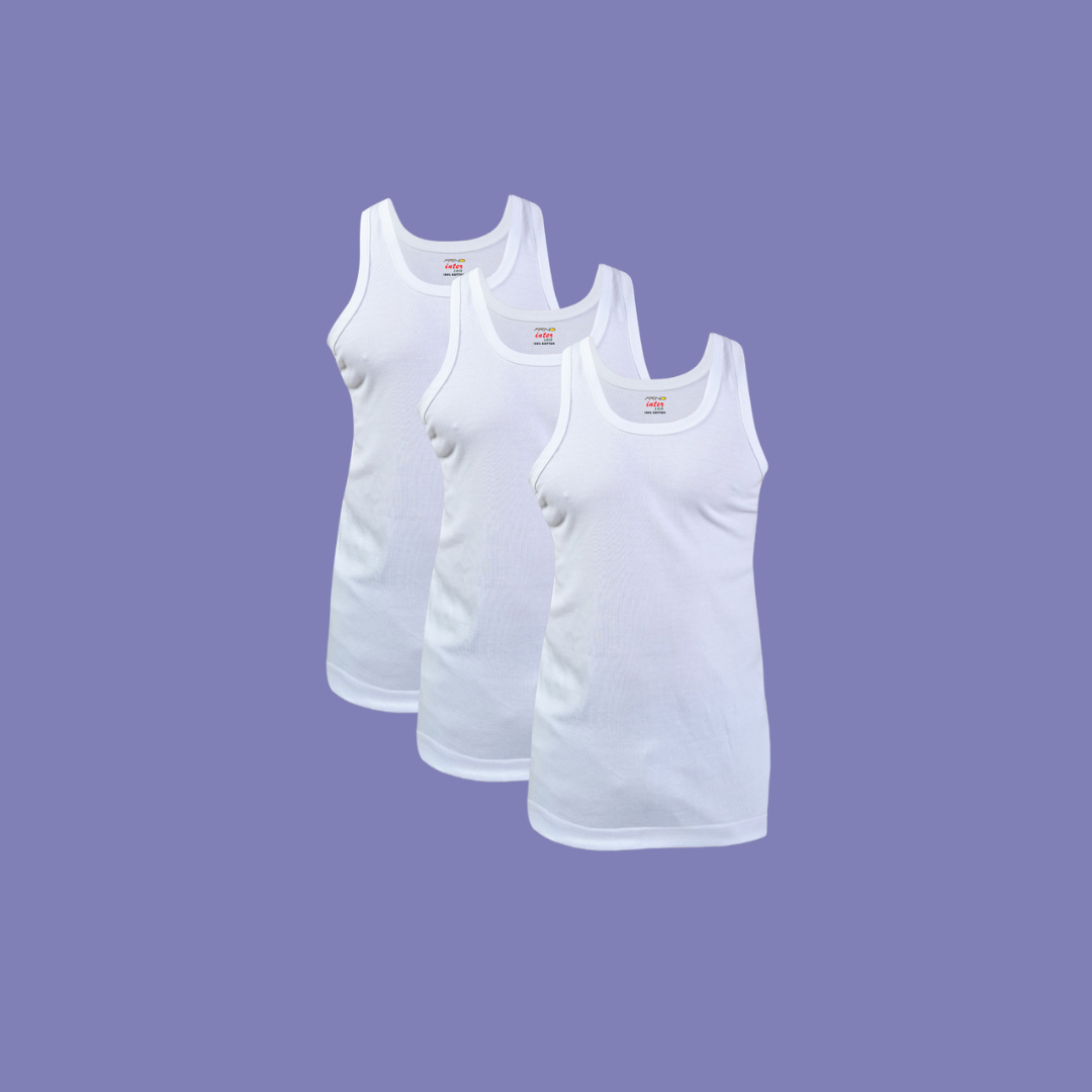 Pack of 3 Men's Interlock Vest Sleeveless