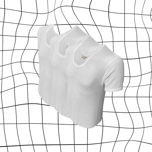 Pack of 3 Men's Net Fabric Vest Half Sleeves (Jali)
