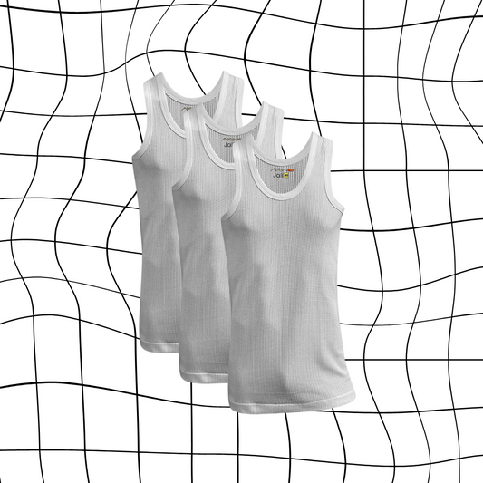 Pack of 3 Men's Net Fabric Vest Sleeveless (Jali)
