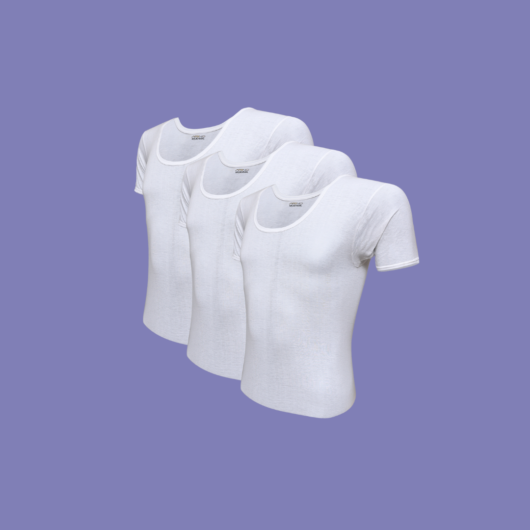 Pack of 3 Men's See-Through Vest Half Sleeves (Makhmal)