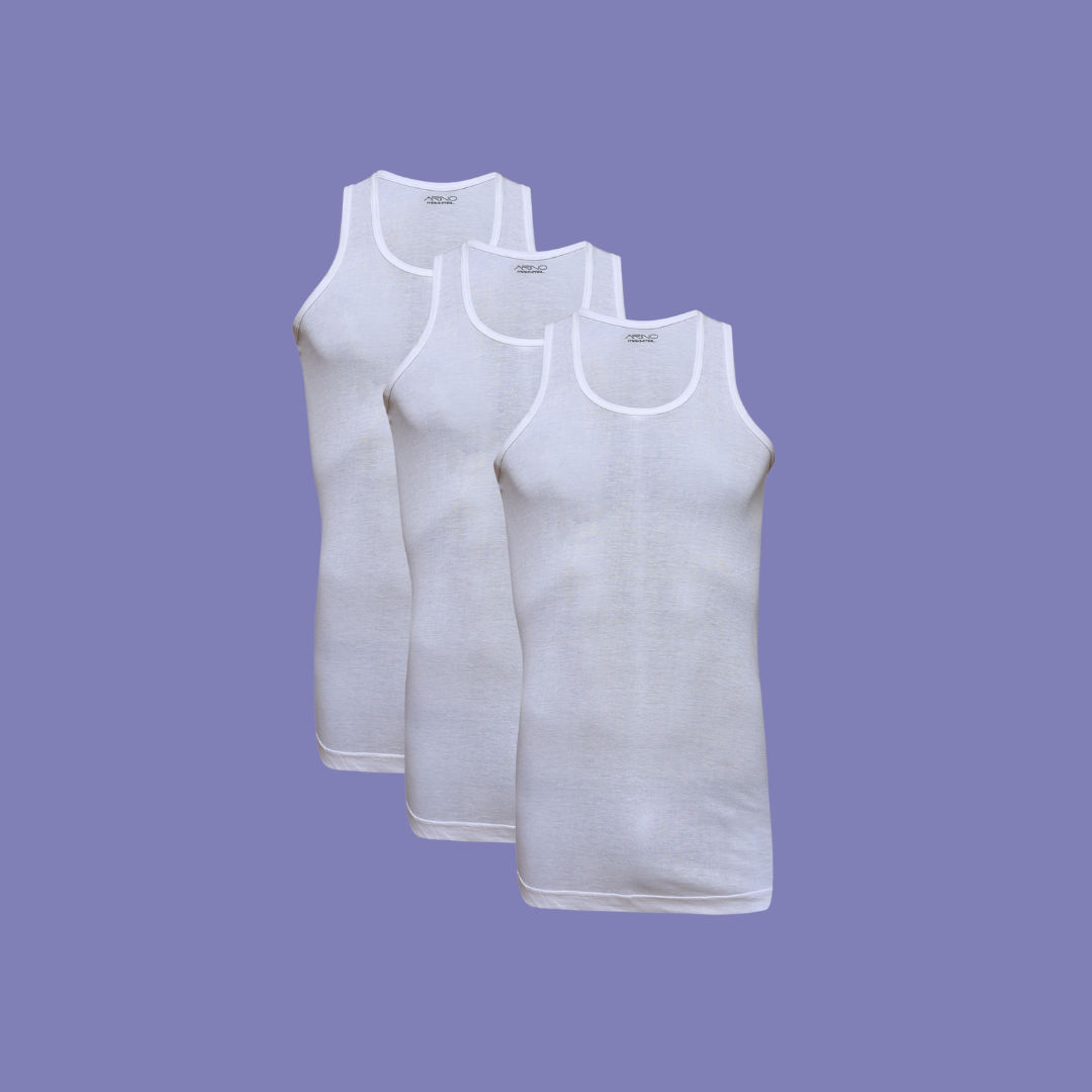 Pack of 3 Men's See-Through Vest Sleeveless (Makhmal)