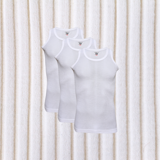 Pack of 3 Men's Ribbed Vest Sleeveless (PV-90)