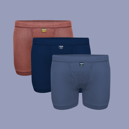 Pack of 3 Men's Ribbed Boxer Shorts (Multi-Color) CD-60
