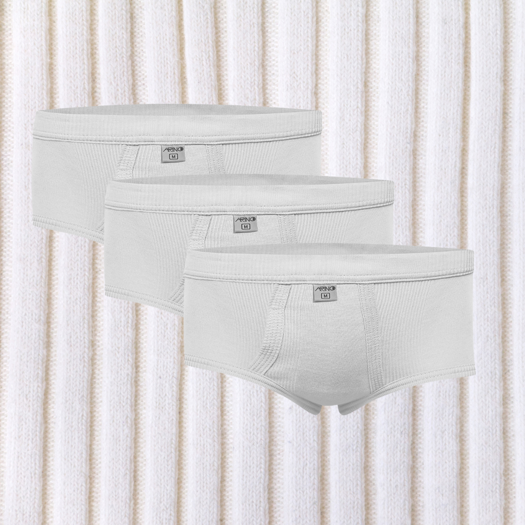 Pack of 3 Men's Ribbed Briefs (White) CD-60