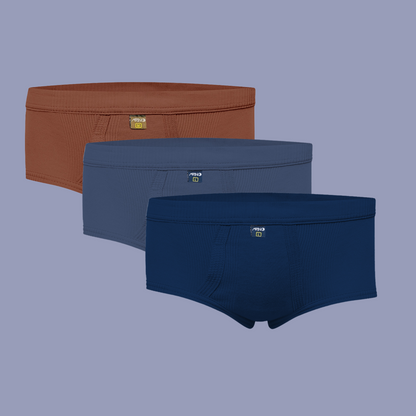 Pack of 3 Men's Ribbed Briefs (Multi-Color) CD-60