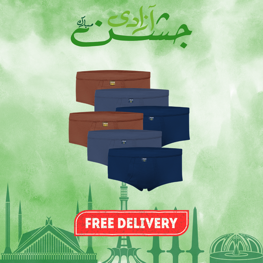 AZAADI OFFER 5: Pack of 6 Men's Ribbed Briefs (Multi-Color) CD-60