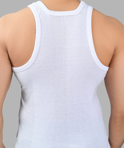 Men's Ribbed Vest Sleeveless (White) CD-60